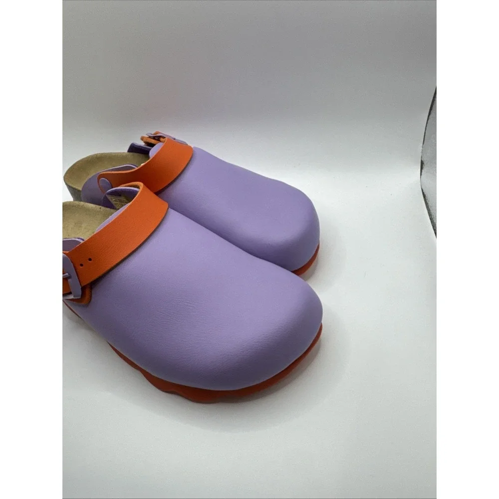 Mini Boden Girls Size 34 US 3 Orange And Purple Clogs #1006